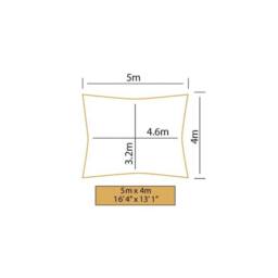 Primrose 5m x 4m Water Resistant Patio Sun Shade Sail 96.5% UV Block Free Rope in Blue - thumbnail 6