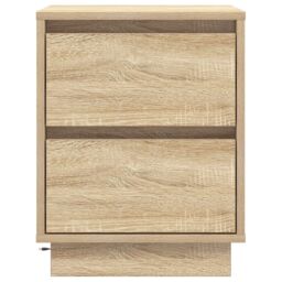 Berkfield Home Bedside Cabinets with LED Lights 2 pcs Sonoma Oak 39x34.5x50 cm in Brown - thumbnail 8