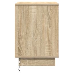 Berkfield Home Bedside Cabinets with LED Lights 2 pcs Sonoma Oak 39x34.5x50 cm in Brown - thumbnail 9