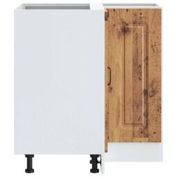 Berkfield Home Kitchen Corner Base Cabinet Kalmar Old Wood Engineered Wood in Brown - thumbnail 6