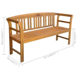 Berkfield Home Garden Bench 157 cm Solid Acacia Wood in Brown - thumbnail 5