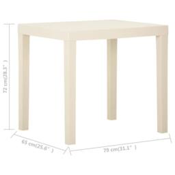 Berkfield Home Garden Table White 79x65x72 cm Plastic - Size: 79 x 65 x 72 cm - thumbnail 5