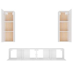 Berkfield Home 4 Piece TV Cabinet Set White Engineered Wood - thumbnail 6
