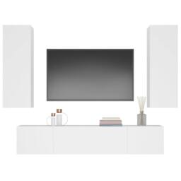 Berkfield Home 4 Piece TV Cabinet Set White Engineered Wood - thumbnail 4