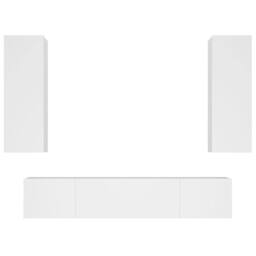 Berkfield Home 4 Piece TV Cabinet Set White Engineered Wood - thumbnail 2