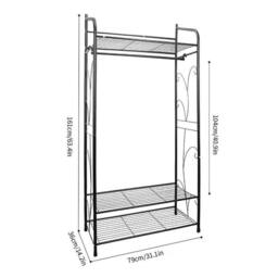 Havendro Large Clothes Rail Coat Stand Portable in Black - thumbnail 2