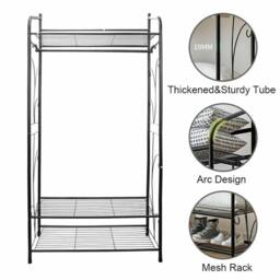 Havendro Large Clothes Rail Coat Stand Portable in Black - thumbnail 3