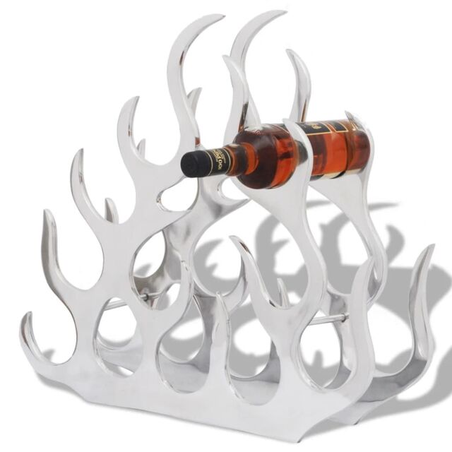 Berkfield Home Wine Stand for 11 Bottles Silver Aluminium - image 1
