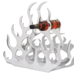 Berkfield Home Wine Stand for 11 Bottles Silver Aluminium