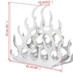 Berkfield Home Wine Stand for 11 Bottles Silver Aluminium - thumbnail 5