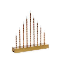 Samuel Alexander 26cm Gold Light up Christmas Candle Bridge with 9 White LEDs - thumbnail 2