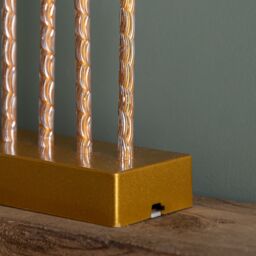 Samuel Alexander 26cm Gold Light up Christmas Candle Bridge with 9 White LEDs - thumbnail 8