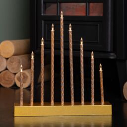 Samuel Alexander 26cm Gold Light up Christmas Candle Bridge with 9 White LEDs - thumbnail 7