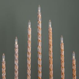 Samuel Alexander 26cm Gold Light up Christmas Candle Bridge with 9 White LEDs - thumbnail 4