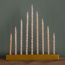 Samuel Alexander 26cm Gold Light up Christmas Candle Bridge with 9 White LEDs - thumbnail 3