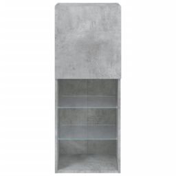 Berkfield Home TV Cabinet with LED Lights Concrete Grey 40.5x30x102 cm - thumbnail 9