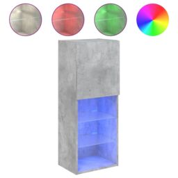 Berkfield Home TV Cabinet with LED Lights Concrete Grey 40.5x30x102 cm - thumbnail 2