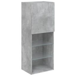 Berkfield Home TV Cabinet with LED Lights Concrete Grey 40.5x30x102 cm - thumbnail 7