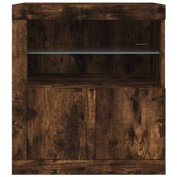 Berkfield Home Sideboard with LED Lights Smoked Oak 60.5x37x67 cm in Brown - thumbnail 6