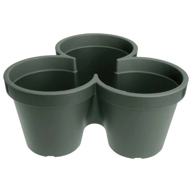 EONLION Stackable Plastic 3 Plants Flower Pots Pot Holder in Green - image 1