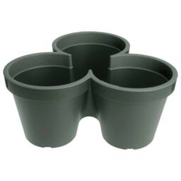 EONLION Stackable Plastic 3 Plants Flower Pots Pot Holder in Green