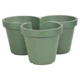 EONLION Stackable Plastic 3 Plants Flower Pots Pot Holder in Green - thumbnail 2