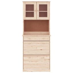Berkfield Home Highboard ALTA 77x35x188 cm Solid Wood Pine in Brown - Size: 77 x 35 x 188 cm - thumbnail 3