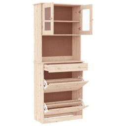 Berkfield Home Highboard ALTA 77x35x188 cm Solid Wood Pine in Brown - Size: 77 x 35 x 188 cm - thumbnail 4