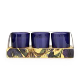 Candlelight Set of 3 Mini Votive Candles Iris & Tonka Bean in Blue - thumbnail 2