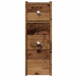 Berkfield Home Narrow Bathroom Cupboard with Wheels Old Wood Engineered Wood in Brown - thumbnail 4
