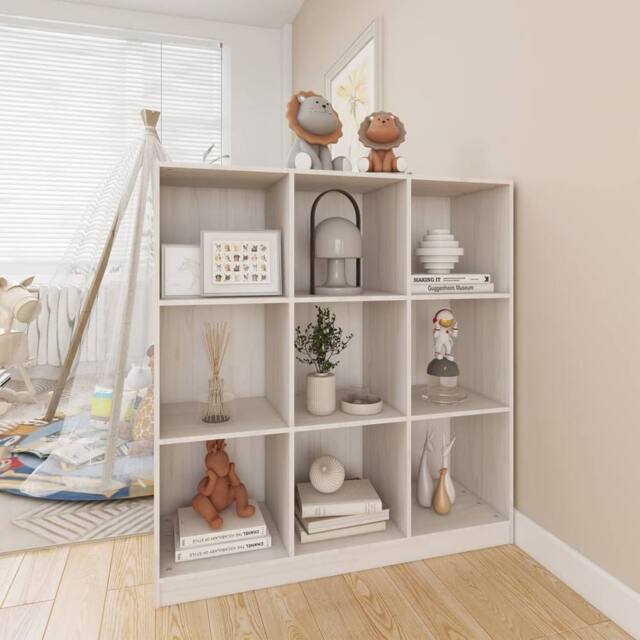 Berkfield Home Beautiful Book Cabinet/Room Divider White 104x33.5x110 cm Solid P - image 1