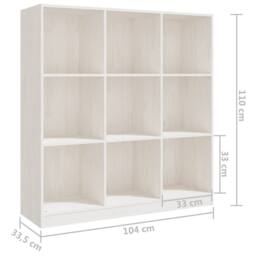 Berkfield Home Beautiful Book Cabinet/Room Divider White 104x33.5x110 cm Solid P - thumbnail 8