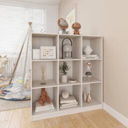 Berkfield Home Beautiful Book Cabinet/Room Divider White 104x33.5x110 cm Solid P - thumbnail 1