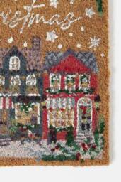 Homescapes Traditional Christmas Village Coir Doormat in Brown - thumbnail 2