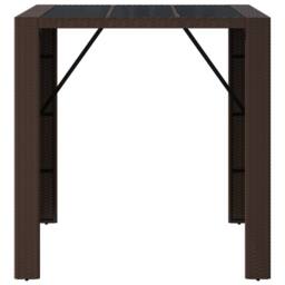 Berkfield Home Beautiful Bar Table with Glass Top Brown 105x80x110 cm Poly Rattan - Size: 105 x 80 x 110 cm - thumbnail 1
