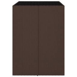 Berkfield Home Beautiful Bar Table with Glass Top Brown 105x80x110 cm Poly Rattan - Size: 105 x 80 x 110 cm - thumbnail 4