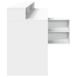 Berkfield Home Modern Desk with LED Lights White 200x104x91 cm Engineered Wood - Size: 200 x 104 x 91 cm - thumbnail 7