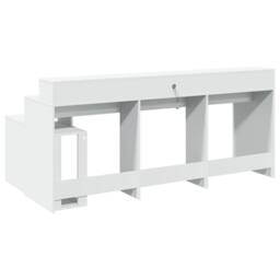 Berkfield Home Modern Desk with LED Lights White 200x104x91 cm Engineered Wood - Size: 200 x 104 x 91 cm - thumbnail 8