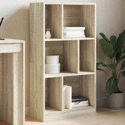 Berkfield Home Bookcase Sonoma Oak 57x28.5x107.5 cm Engineered Wood in Brown - thumbnail 1