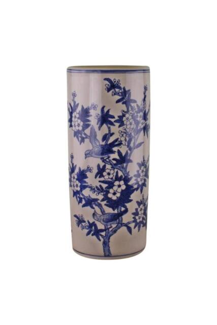 KDMD Umbrella Stand Vintage Blue & White Bird Design - image 1