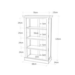 Cabinet Bits Bookcase with plinth 120x70x25cm in Light Brown - Size: 120 x 70 x 25 cm - thumbnail 6