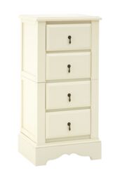 Orsina Stylish Compact 4 Drawers Chest, Modern Chest Of Drawers For Livingroom, Minimalist Storage Chest For Lounge in White - thumbnail 4