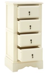 Orsina Stylish Compact 4 Drawers Chest, Modern Chest Of Drawers For Livingroom, Minimalist Storage Chest For Lounge in White - thumbnail 5