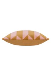 Furn Kalho Geometric Velvet Cushion in Pink - Size: 45 cm x 45 cm - thumbnail 3