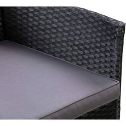 EONLION 4Pcs Rattan Outdoor Sofa Set Table Chairs Black - Size: 100 cm - thumbnail 3