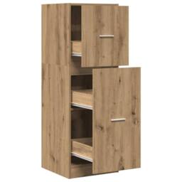 Berkfield Home Elegant Apothecary Cabinet Artisian Oak 40x41x118 cm Engineered Wood in Brown - Size: 40 x 41 x 118 cm - thumbnail 4