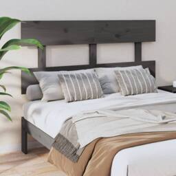 Berkfield Home Beautiful Bed Headboard Grey 144x3x81 cm Solid Wood Pine - Size: 144 x 3 x 81 cm - thumbnail 2
