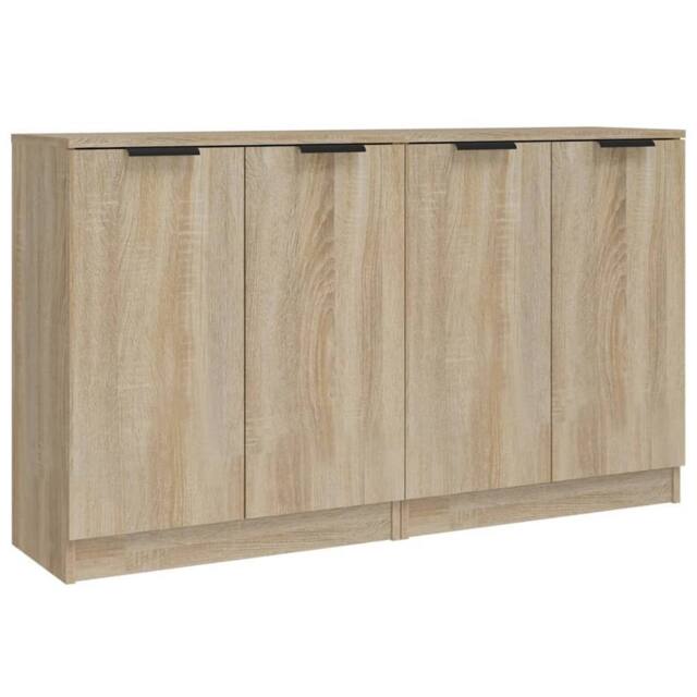 Berkfield Home Sideboards 2 pcs Sonoma Oak 60x30x70 cm Engineered Wood in Tan - Size: 60 x 30 x 70 cm - image 1