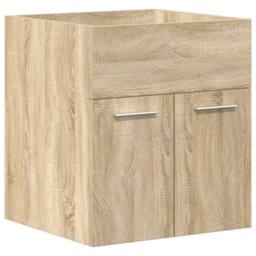 Berkfield Home Bathroom Sink Cabinet with Built-in Basin & Faucet Sonoma Oak in Brown - thumbnail 5