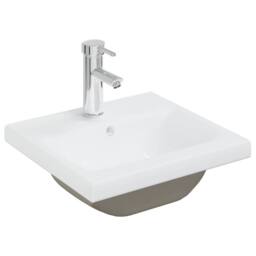 Berkfield Home Bathroom Sink Cabinet with Built-in Basin & Faucet Sonoma Oak in Brown - thumbnail 6